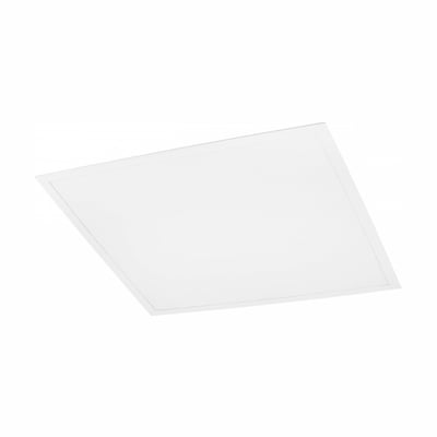 SpectrumLED Algine LED-panel på 60x60 cm med hvid kant, justerbar effekt og CCT-funktion, set skråt forfra.