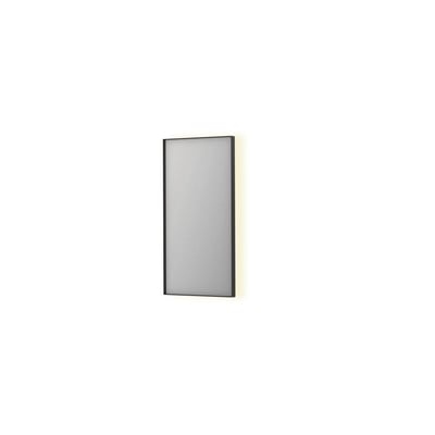 Sanibell INK SP32 LED spejl, 40x80 cm, med matsort ramme og baggrundsbelyst lys.