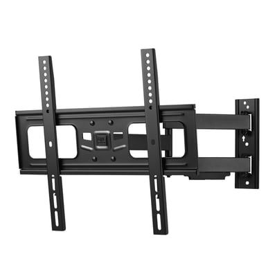One For All WM2453 SMART TV-vægbeslag vist med udsvingsarm, klar til montering på væg, i sort metal.