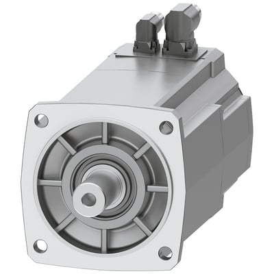 Siemens SIMOTICS S-1FK2 CT servomotor med 27 Nm moment og IP65 beskyttelse, vist med aksel og monteringsflange.