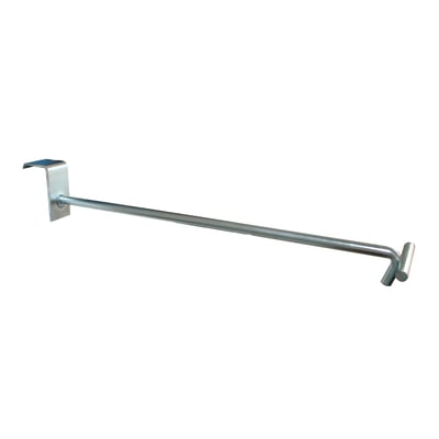 Maskinfabrikken Universal krog med hyldeforkantsliste, 250mm lang med Ø6mm krogdiameter, designet til 20mm firkantede rør.