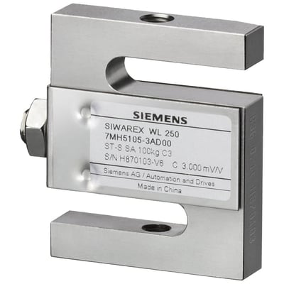 Siemens SIWAREX WL 250 vejecelle i rustfrit stål med mærkelast 100kg C3 og 6M kabel, vist på hvid baggrund.