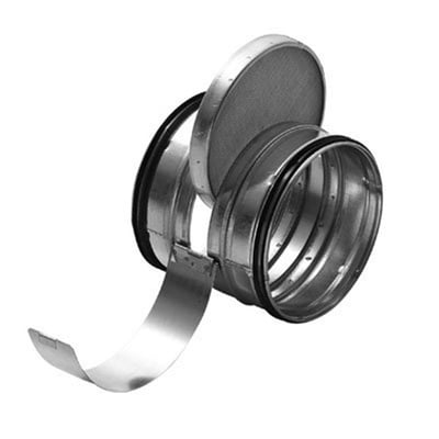 Lindab indskudsfilter IFU 250, hvor filteret er delvist trukket ud af metalcylinderen, med fokus på den indre konstruktion.