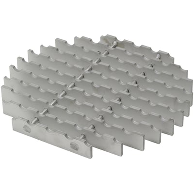 Blücher Circle ribberist i syrefast stål med en diameter på 273 mm, viser det detaljerede riflet mønster og kromfinish.