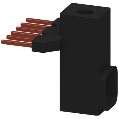 Siemens parallelstik med 3-polet TS-klemme og skrueklemmetilslutning på hvid baggrund.