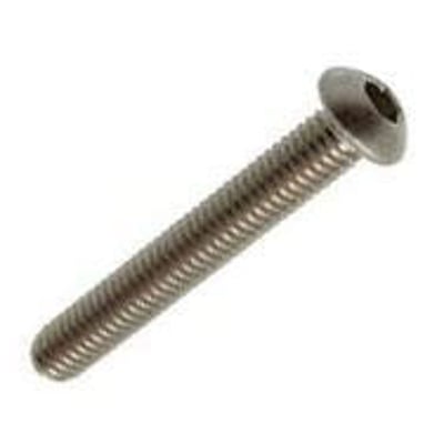 Syrefast M3x20 mm button head skrue med indvendig 6-kant, lavet af A4 rustfrit stål med en glat overflade.