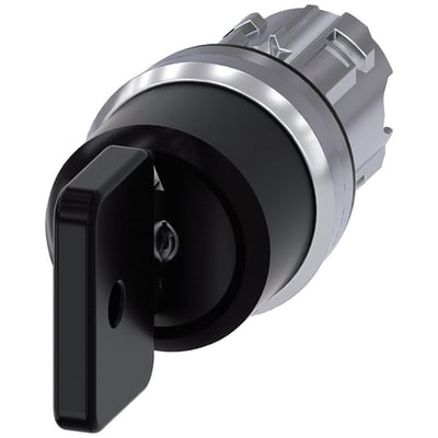 Siemens nøgleafbryder O.M.R. i sort metal med en medfølgende nøgle, diameter 22mm.
