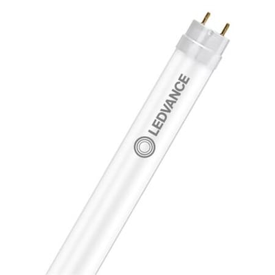 Ledvance LED rør T8 Superior med en længde på 450 mm og 900 lm, vist med de karakteristiske stik i hver ende.