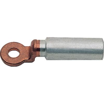 Klauke kabelsko til aluminiumsledere, AL/CU 16/25, med Ø10 kobberøje og aluminiumsrør med blank finish.