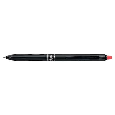 Enkel sort Pilot FriXion Plus Clicker rollerpen med grønt endestykke og 0,7 mm spids, isoleret på hvid baggrund.