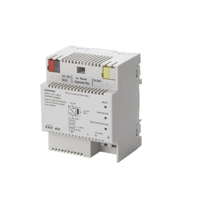 Siemens strømforsyning N 125/22, 29V DC 640mA med reset knap og statusindikatorer på hvid baggrund.