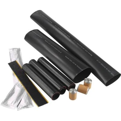 TE Connectivity PEX/APB overgangsmuffe, 3X185-300 mm2, komplet samlesæt med tre sorte krympeslanger og diverse tilbehør.