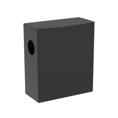 Pressalit hygiejneaffaldsspand på 4 liter i mat sort rustfrit stål, vist fra siden med tydelig åbning til indkast.