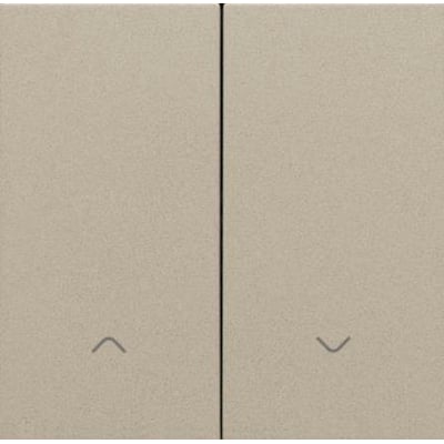 Niko smart betjeningstangenter i champagne-farvet finish, med op- og ned-pile symboler på en ensfarvet baggrund.