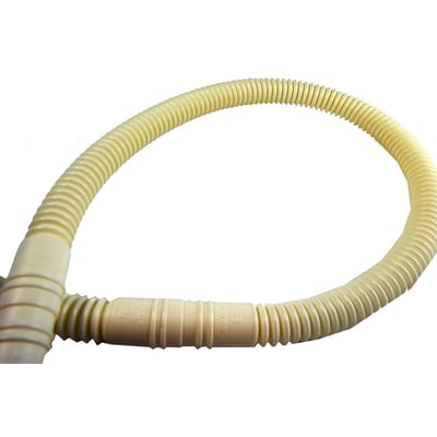 Fleksibel afløbsslange flex på 16 mm og 50 meter i lys beige med ribbet slange og glat samling.