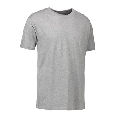 ID Identity Game T-shirt i grå melange str. XL, med rund hals og korte ærmer, vist frem på hvid baggrund.