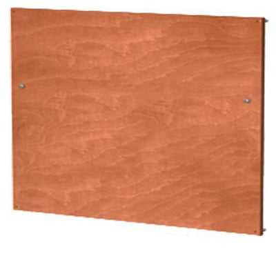 ABB Montageplade MPT-S 73 i træ til montering i SDCM 73 skab. Den visees isoleret med fire skruer på kanterne.