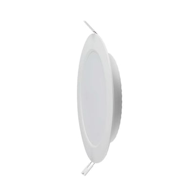 V-TAC bagbelyst nedbygget LED panel, rundt design med 3W effekt og 4000K neutral hvidt lys, vist i profil.