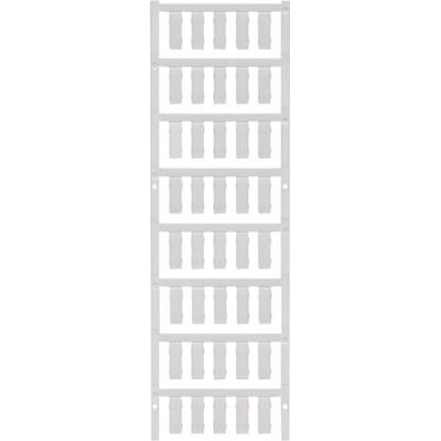 Weidmüller komponentmærke ESG 7/20 MC i hvid, 7mm længde og 20mm bredde, lavet af polyamid 66 på en lysegrå baggrund.