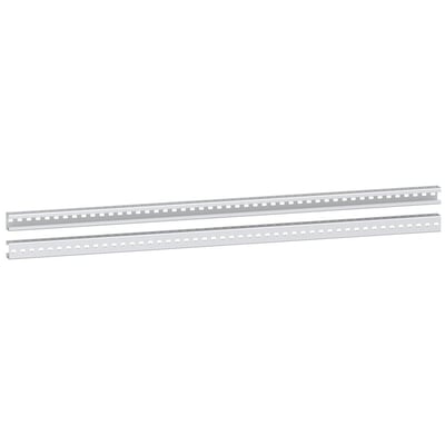 Schneider Electric lodret, kraftig skinne på 750 mm, vist isoleret med to skinner liggende parallelt.