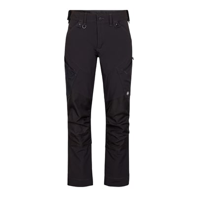 Sort FE Engel X-treme arbejdsbuks med 4-vejs stretch og moderne pasform, vist forfra med mange praktiske lommer og forstærkninger.