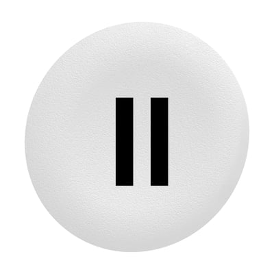 Løs trykflade fra Schneider Electric med hvid overflade og sort "II" symbol, diameter 30 mm.