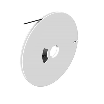 En grå rulle med et sort ledningsmærke af halogenfri polyolefin krympeflex, klar til printning.