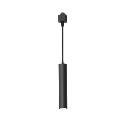 Sort Philips EasyLink Paxie-pendel med slankt, cylindrisk lampehoved, ledning og adapter til skinnesystem.