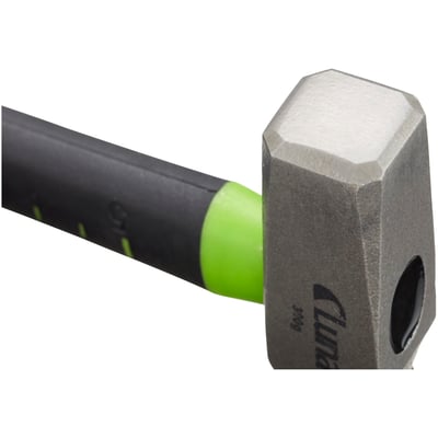 Luna elektrikerhammer ETH på 300 g med et robust, ottkantet slagtest og et grønt og sort ergonomisk håndtag.