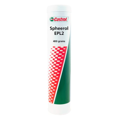 Castrol Spheerol EPL 2 smørefedt i 400 grams beholder, med tydeligt Castrol logo og grafisk mønster.