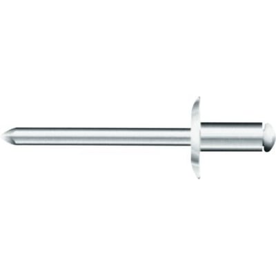 Bralo blindnitte Ø3,2x8x3,5-5,5x9,5 i aluminium og stål med stort hoved.