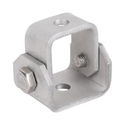 Walraven Rapidstrut justerbar støtte i rustfrit stål A4 med Ø 13 mm, vist skråt forfra med bolte.