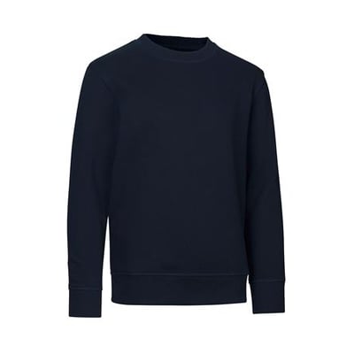 ID Identity børne sweatshirt i navyblå med rund halsudskæring og ribkant ved ærmer og bund.