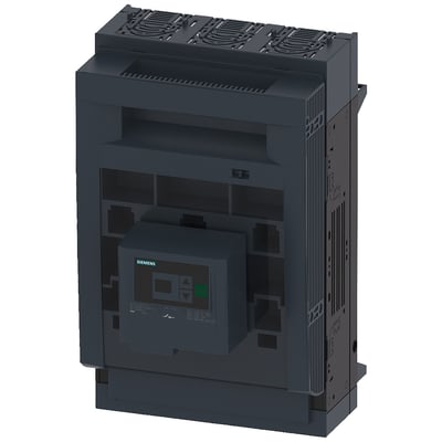 Siemens SENTRON 3NP1 sikringsafbryder, 3-polet, NH1, 250A, med elektronisk overvågning EFM20, mørkegrå.