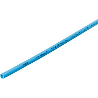 Festo trykluftslange PUN V0 i blå, 16x2 mm dimensioner, med teksttryk der angiver mærke og godkendelser.