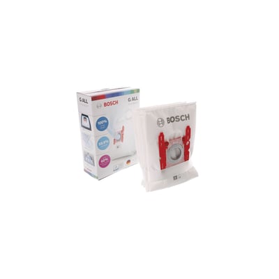 Bosch PowerProtect støvsugerposer til alle Bosch modeller, med 4 poser og filter i hvid fleece.