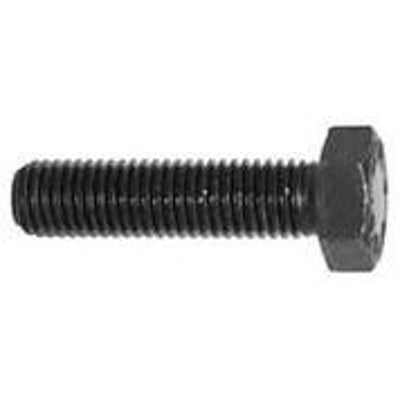 Sort sætskrue M16x40, DIN 933, klasse 12.9, set fra siden med fuldt gevind og sekskantet hoved.