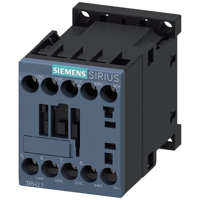 Siemens SIRIUS relæ med 2 NO + 2 NC kontakter og skrueterminaler, model 3RH21.