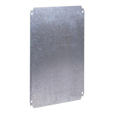 Schneider Electric montageplade 1500x1250 mm i galvaniseret stål med forborede hjørner.