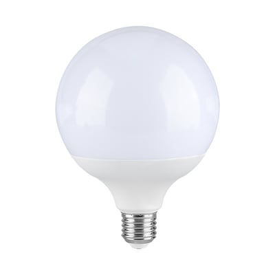 V-TAC G120 VT-242 pære med E27 fatning i hvid plast, 22W, 3000K og 2600lm.