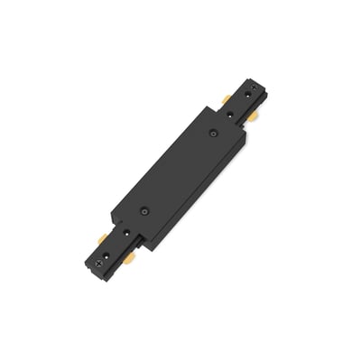 Sort Philips EasyLink 2-punkts strømforsyning til lysskinne, vist skråt med tilslutninger i begge ender.