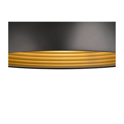 Detaljebillede af SLV FORCHINI M 40 TRACK 1F pendels kant, som viser den matte sorte finish og de riflet, matte guldringe indeni.