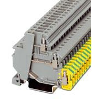 Phoenix Contact DOK 1,5-2D sensor-/aktuatorklemme med skruetilslutning, 6,2 mm bred, grå, monteret på din skinne.