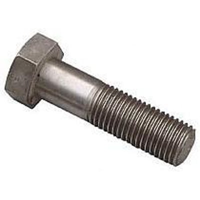 Bolt M5x30 A4-80 ISO 4014 med Gleitmo 615, vist med sekskantet hoved og fuldt gevind i rustfrit stål.