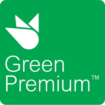 Schneider Electric Green Premium logo i hvid på grøn baggrund.