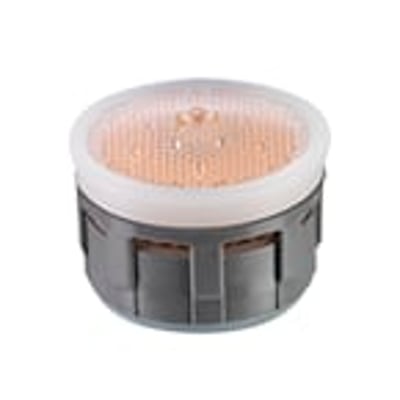 NEOPERL Cascade PCA SLC luftblander med M22/M24 gevind, orange Si, 8 liter/min. Ses på hvid baggrund.