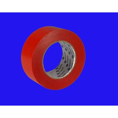Rød Stokvis Polyethylene-tape, model YB13015RE, på rulle med synlig kerne.