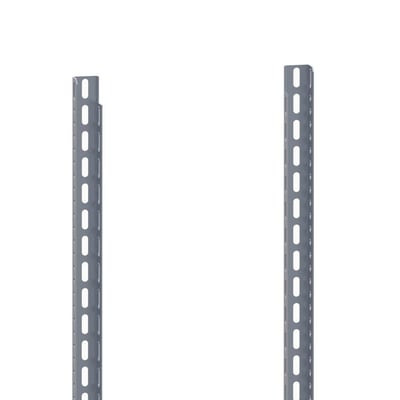 Schneider Electric stander i stål med en højde på 1200 mm, vist med perforerede huller til montering på hvid baggrund.