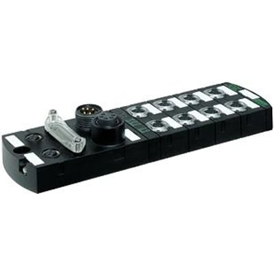 Murrelektronik IMPACT67-Profinet DI16 kompaktmodul med 16 digitale indgange i sort plast og med Profinet-tilslutning.