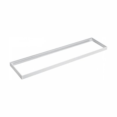 Hvid SpectrumLED-ramme til LED-panel på 30 × 1200 mm, vist skråt med den åbne midte synlig.